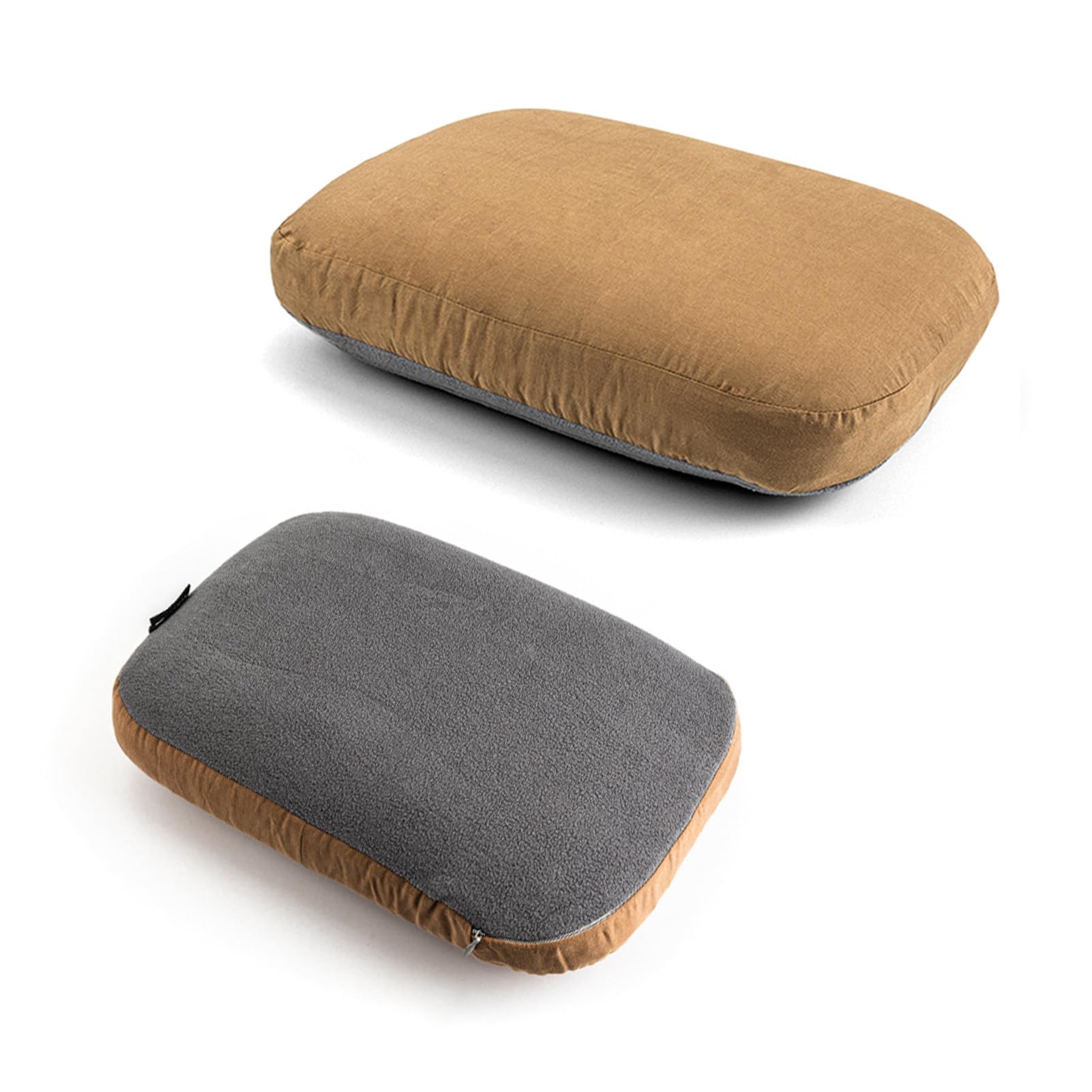 Cryfokt Almohada de Espuma Viscoelástica, Almohada de Viaje para Soporte de Cuello, Soporte Cervical de Rebote Lento, Plegable, Ligera, Transpirable, Reversible con Bolsa de Almacenamiento para (2PCS)