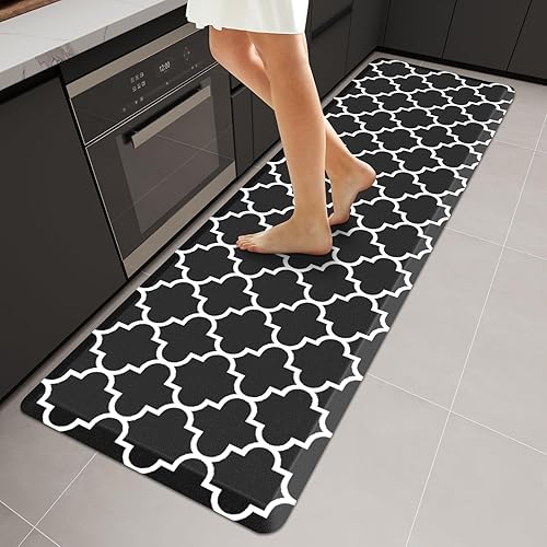 Miniatura 88 de WISELIFE Alfombra de Cocina Acolchada Antifatiga, 17.3" x 60", Alfombras de Cocina Antideslizantes Impermeables de PVC Resistente, Alfombra Rojo