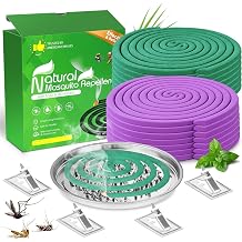 Extra Strong Mosquito Repellent Coils, 28 Pack Large Outdoor Coils for Patios and Camping, DEET Free, Long Lasting 7 to 8 Hours Burning Time, Effective Outdoor Insect Bug Control Portable Incense