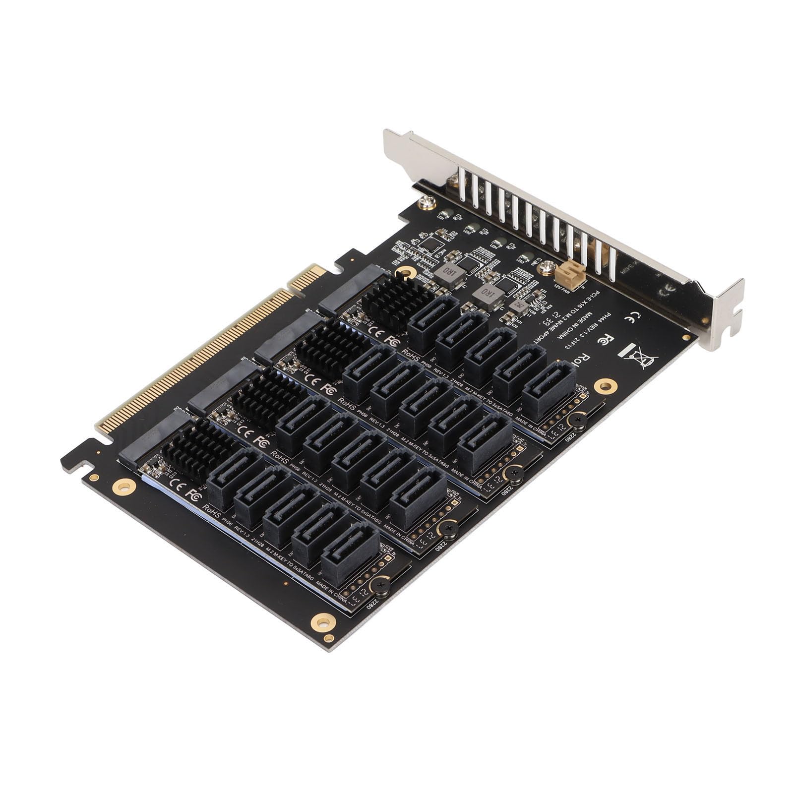 Karta Rozszerzeń PCIe X16, Karta Rozszerzająca JMB585 PCIe na 6G, Karta Rozszerzeń Kontrolera Hosta Dysków PCIe X16 4, Karta Adaptera PCIe NVME