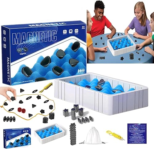 Miniatura 1 de Magnetic Chess Strategy Game, Multiplayer Magnet Board Game, Strategy Table Top Magnet Game with Sponge GrooveRope, Portable Battle Chess with