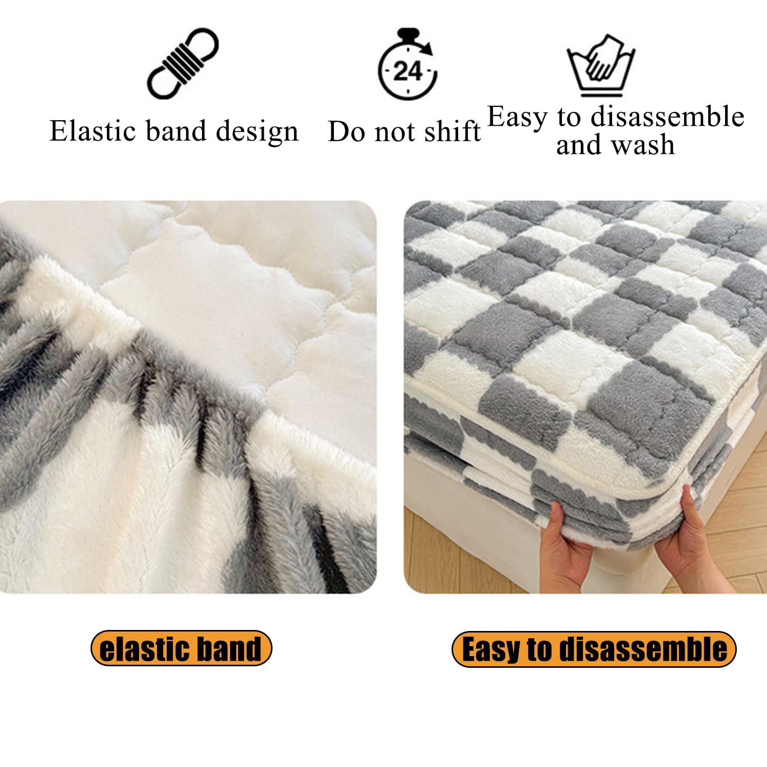 Funda de colchón de terciopelo de lujo, tamaño King, Queen, suave y cómodo, protector de colchón con banda elástica y envoltura completa para invierno, lavable, color caqui, incluye 2 fundas de