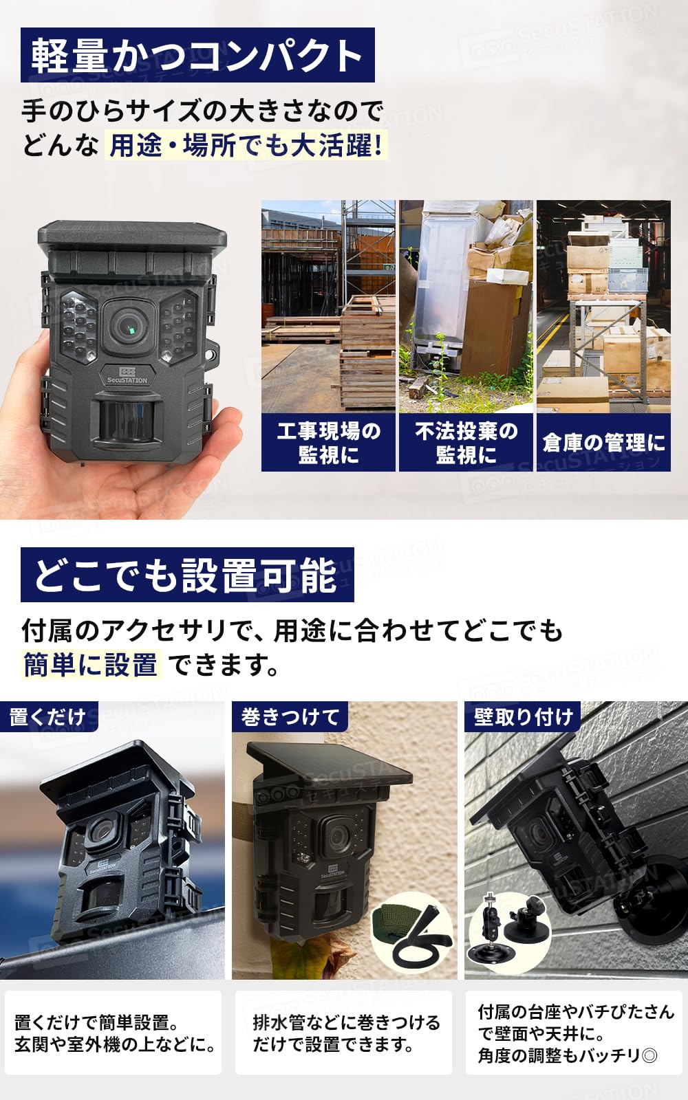 Amazon.co.jp: SecuSTATION SC-MB63どこでもCAM(カム) ミニソーラー
