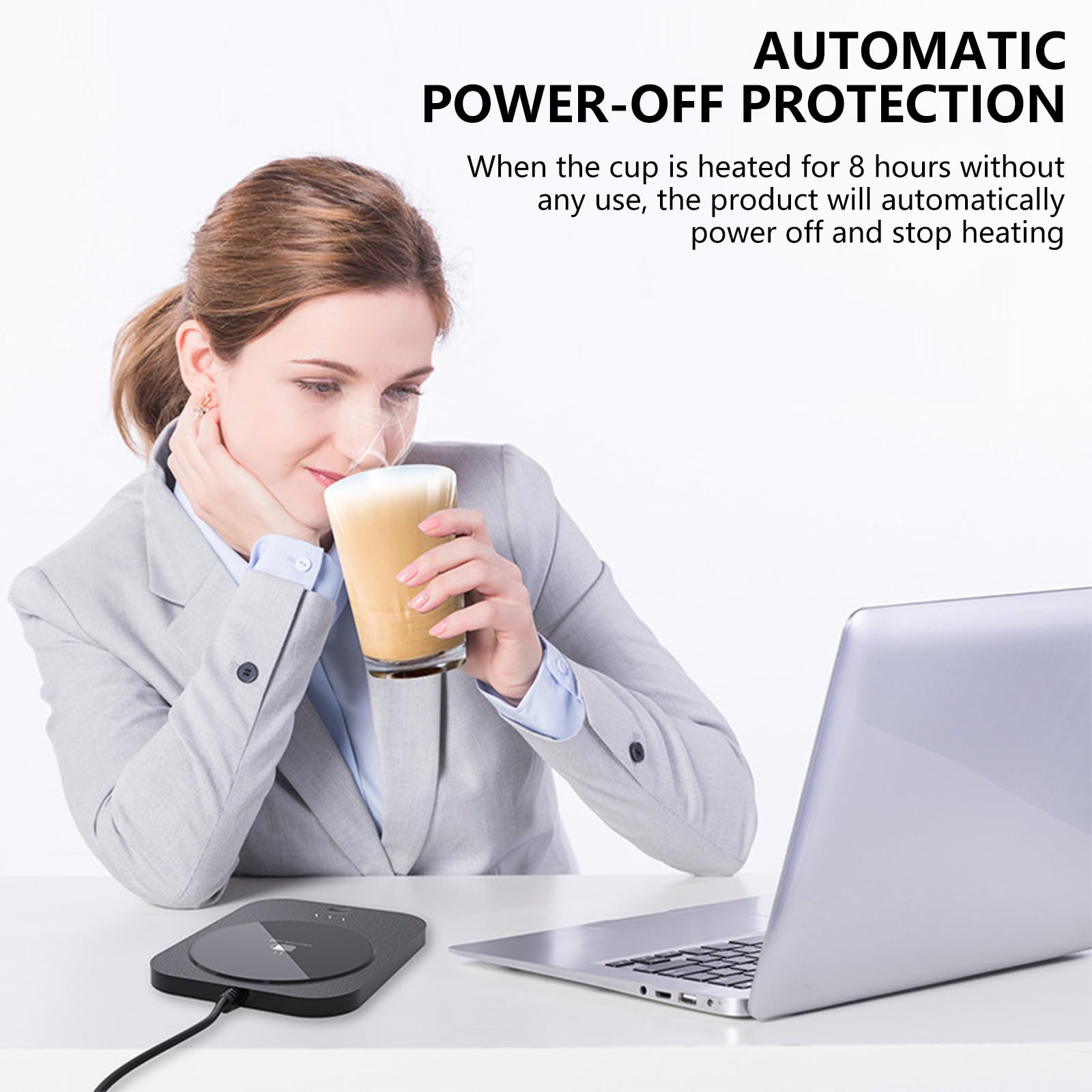 EPIPHQNY Electric Beverage Heater with 3 Heating Levels Heating Plate Heating Coasters Suitable for Water Milk Beverage