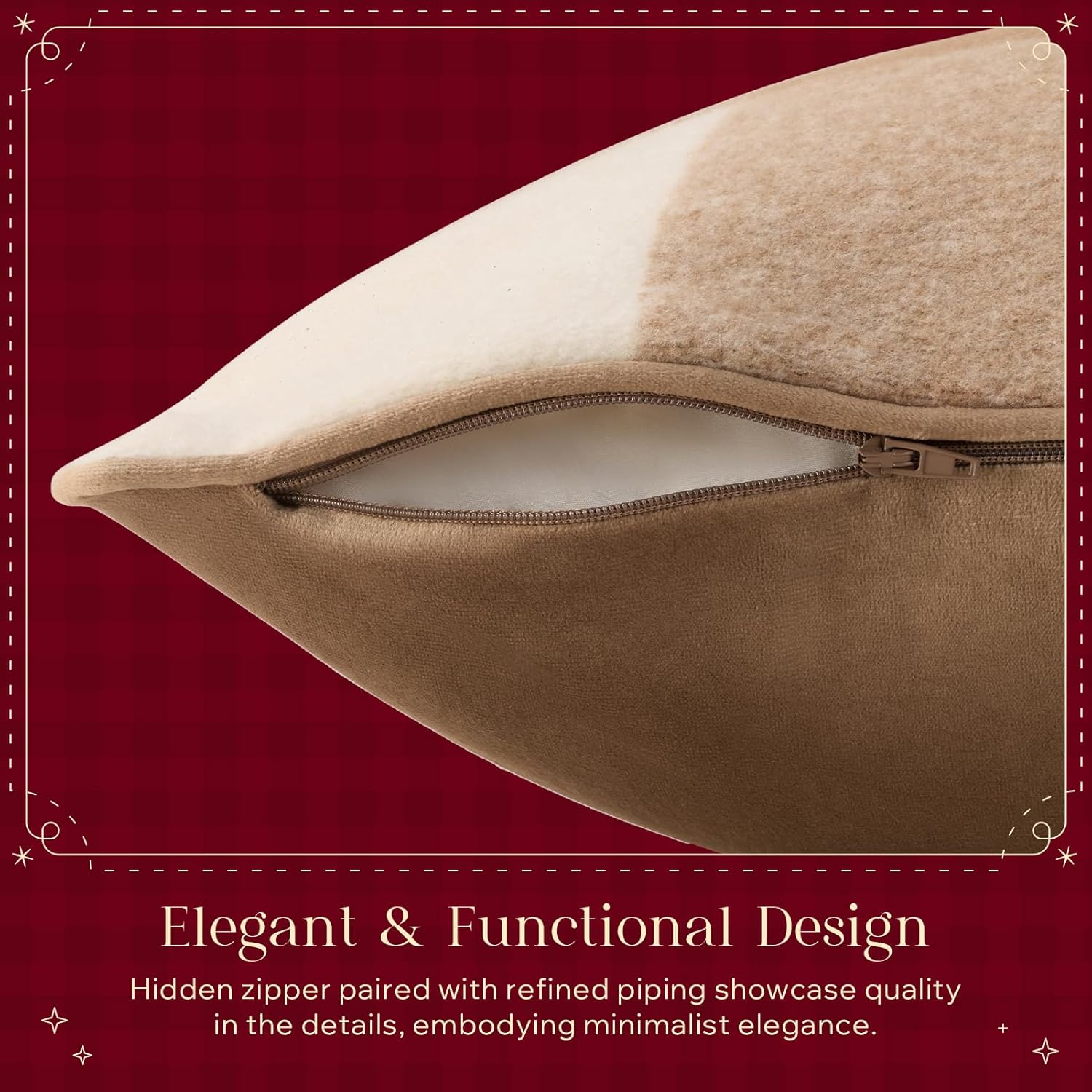 Phantoscope Bundle - Outdoor Pillow Inserts - Pack of 2 Water Resistant Polyester Throw Pillows 18X18 inches， Pack of 2 Christmas Throw Pillow Covers, Premium Faux Wool Buffalo Check 18x18 inch