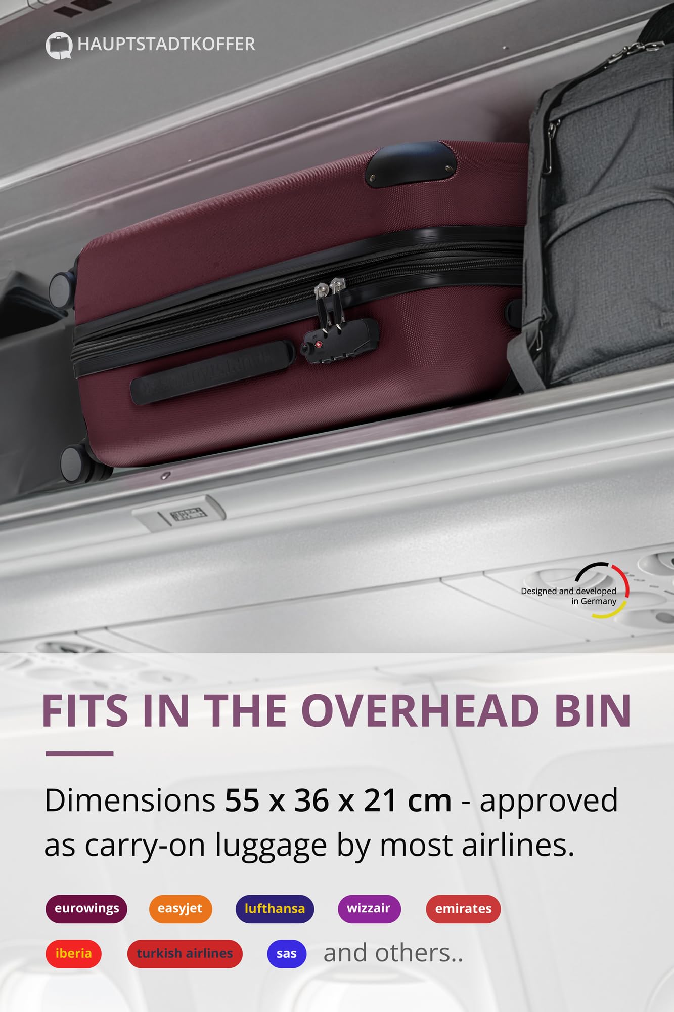 HAUPTSTADTKOFFER - Spree - Maleta rígida, Trolley expandible, Equipaje de Viaje, 4 Ruedas Dobles, TSA, 65 cm, 74 litros, Champán — view 472