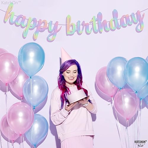 Miniatura 3 de KatchOn, Cartel de feliz cumpleaños preencordado, 10 pies, cartel holográfico de cumpleaños  Cartel de feliz cumpleaños para decoraciones de feliz