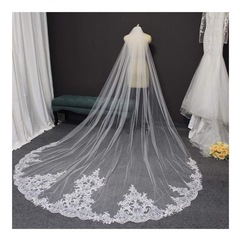Velos de Novia Velo de Novia de Encaje Velo de Novia Largo con Peine Velo Elegante para Novia Accesorios de Boda Precioso Tul de Novia