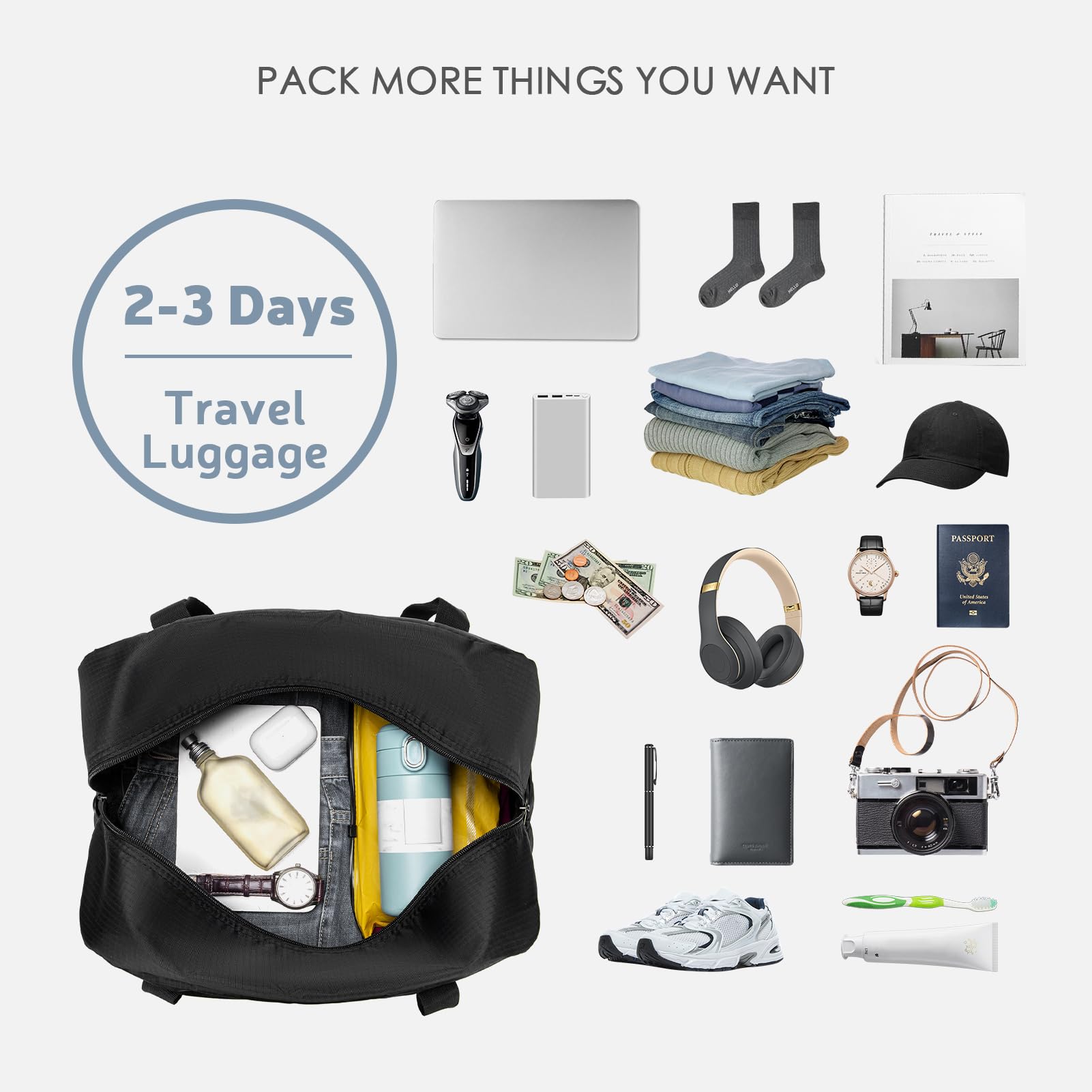 SPAHER Borsone da Viaggio British Airways 40x30x15 Bagaglio a Mano Air france Borsone Palestra Sportiva Grande 20L Donna Uomo Impermeabile Pieghevole Borsa da Viaggio Fitness Travel Duffel Cabin Bag