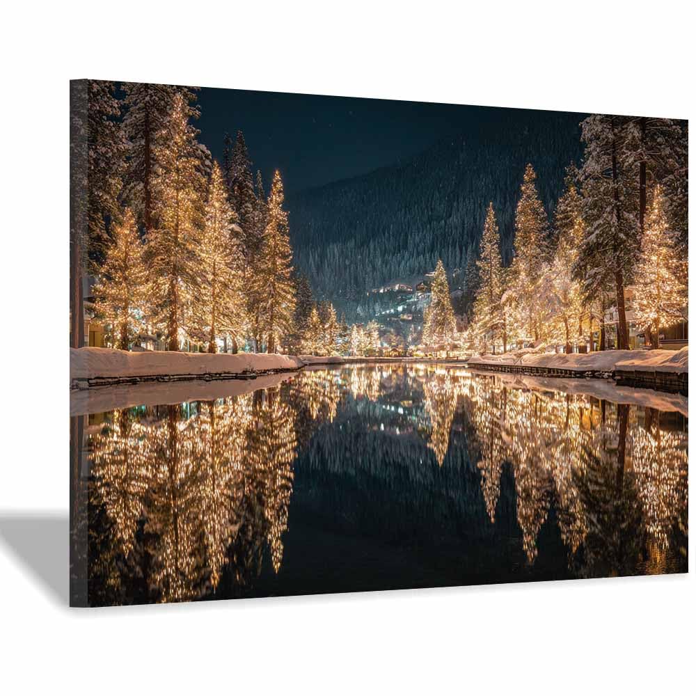 HOQIU Beautiful wall art Ancient Tree Waterfall canvas artwork for wall, art prints, For living room, bedroom, bathroom, dining room, painting and decor.(Multicolor)-70x100cm Framed