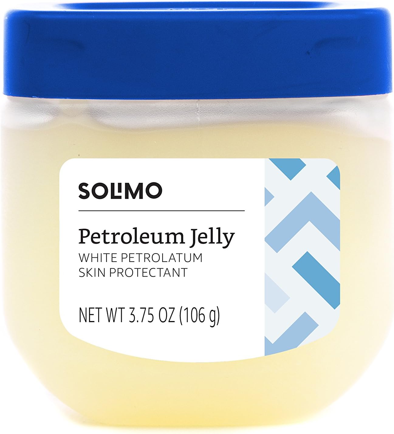 Amazon Brand - Solimo Petroleum Jelly White Petrolatum Skin Protectant, Unscented, 3.75 ounce (Pack of 1)