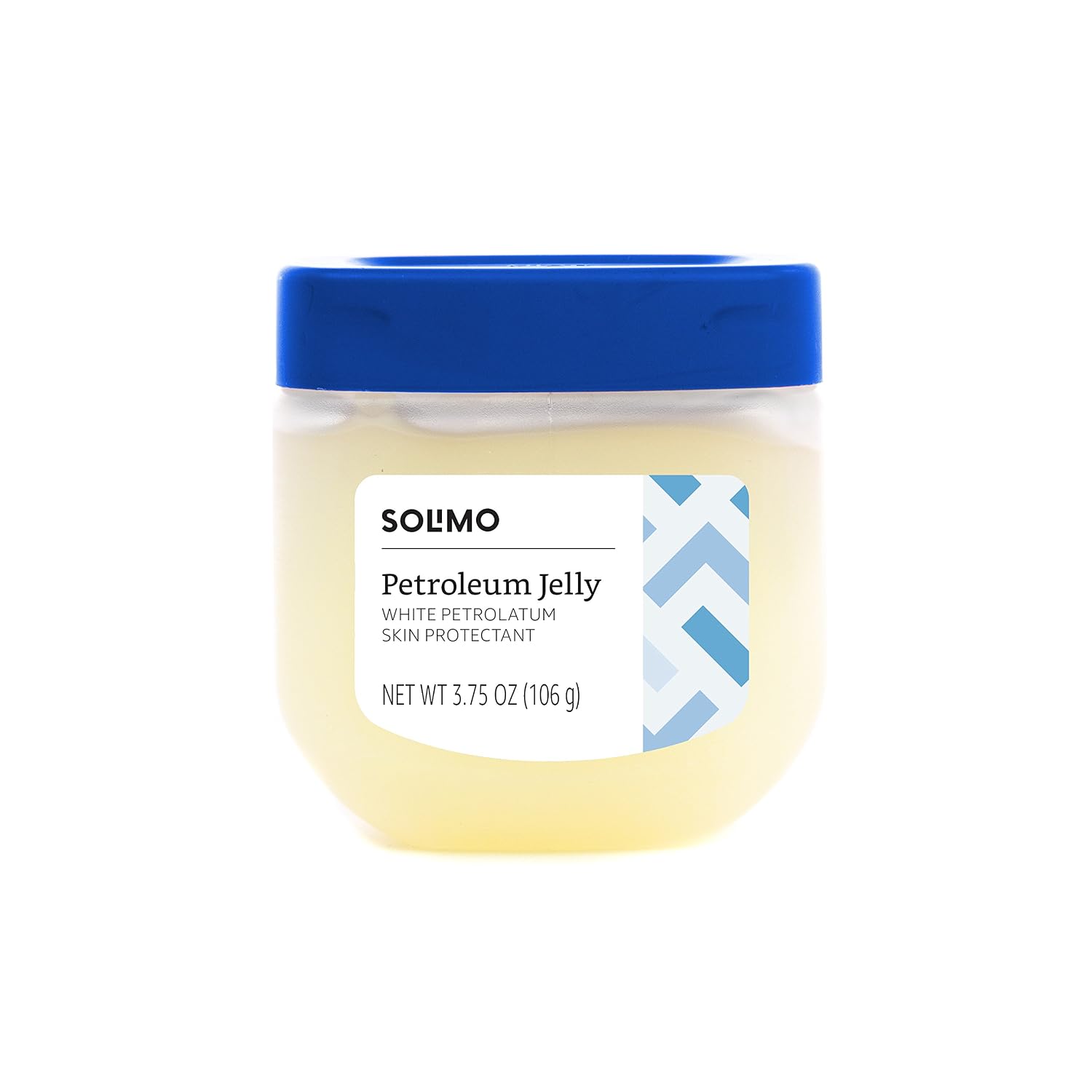 Amazon Brand - Solimo Petroleum Jelly White Petrolatum Skin Protectant, Unscented, 3.75 Ounce