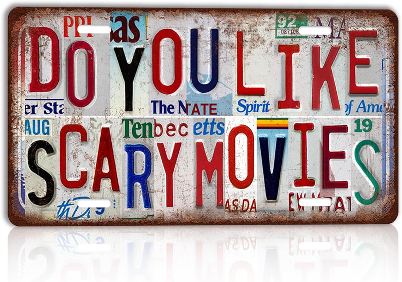 Do You Like Scary Movies Vintage License plate Halloween Wall Decor Sign