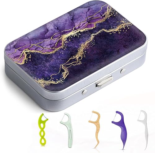 Estuche portátil de hilo dental, fácil de almacenar púas de hilo dental de varios tamaños, dispensador de hilo dental portátil es perfecto para