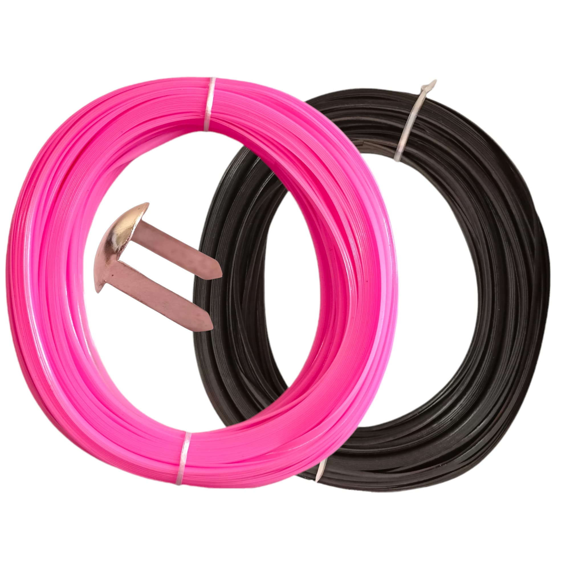 ADW CRAFT'S® Plastic Wire for Basket Making(2 Colours Best Combo|Plastic Koodai wire|Glass Wire For Basket Making|Koodai Wire Roll|Plastic Wire For Koodai (200 Grms, Baby Pink+Black, 1)