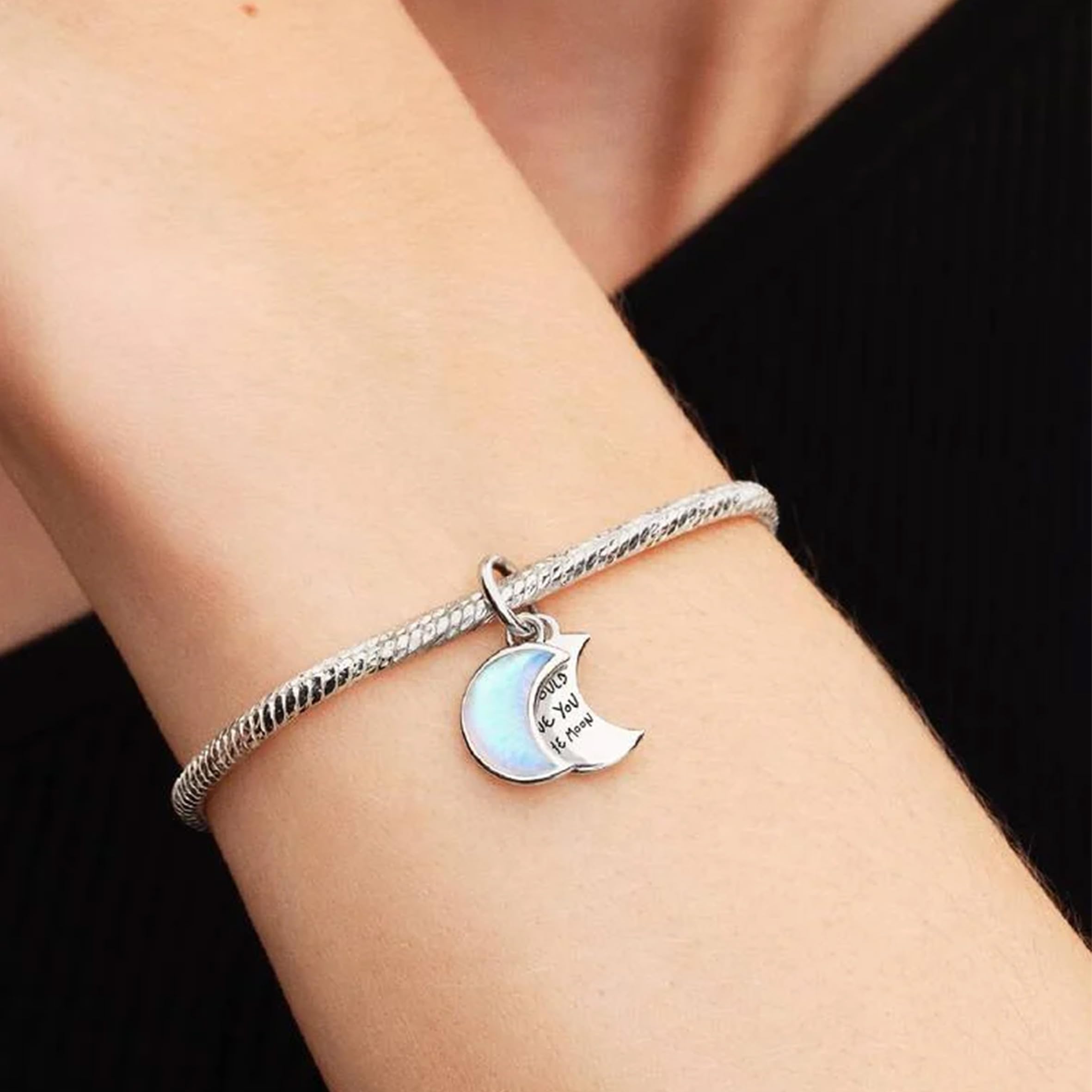 PANDORA Mondsichel Doppelter Charm-Anhänger 794272C01 Charm Anhänger