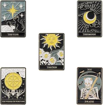 Hofar Tarot Card Enamel Brooch Pin Set - Divination Lapel Pins For Backpacks, Hats & Jackets | Unisex Fashion Accessory - View #8