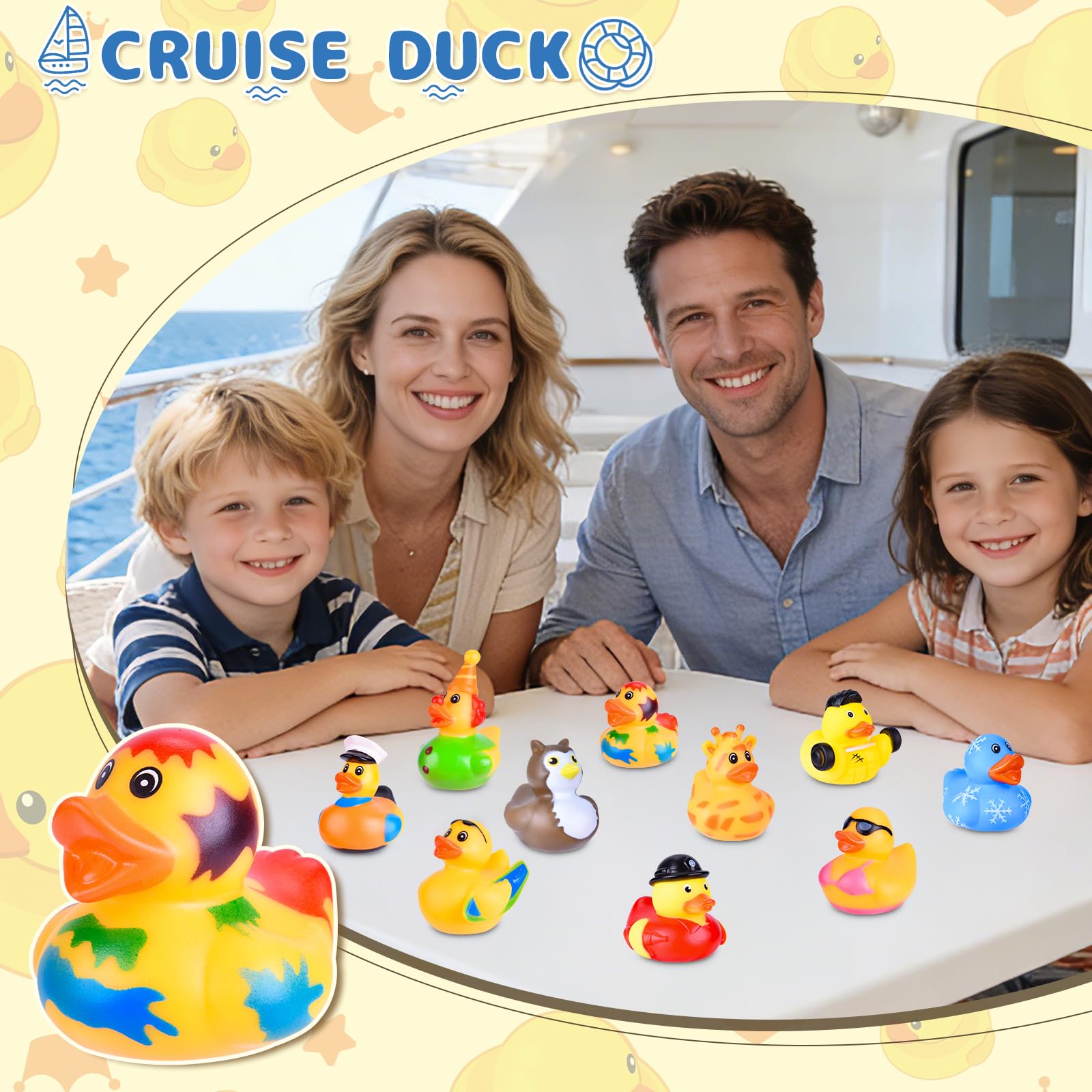 Paquete de 35 patos de goma en surtido a granel, patos Jeep para patos, pequeños patos de goma para bebés pequeños, juguetes de baño de patos, juguetes de piscina, regalos de fiesta para niños con