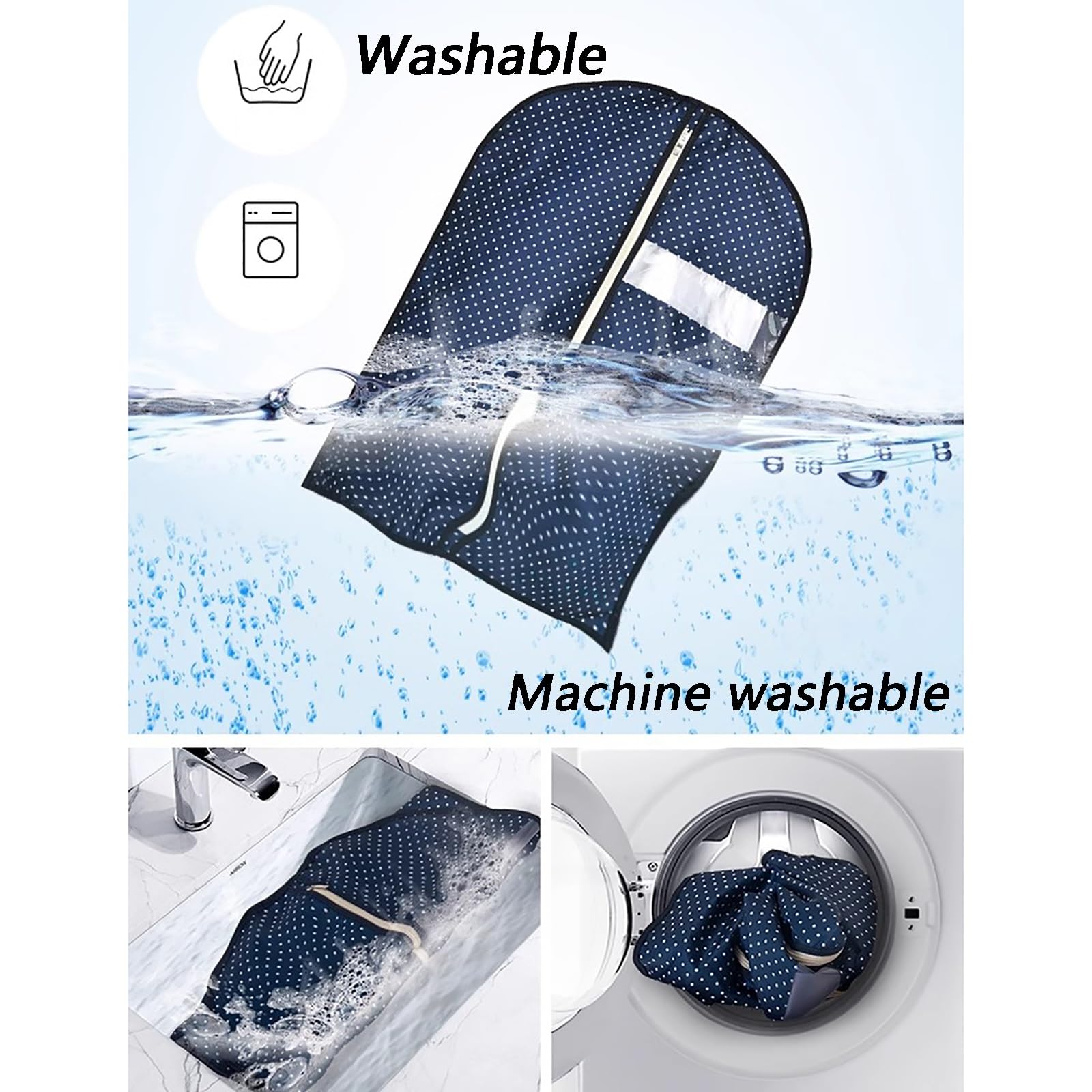 Bolsas para ropa, Funda de ropa tridimensional con cremallera, transpirable
