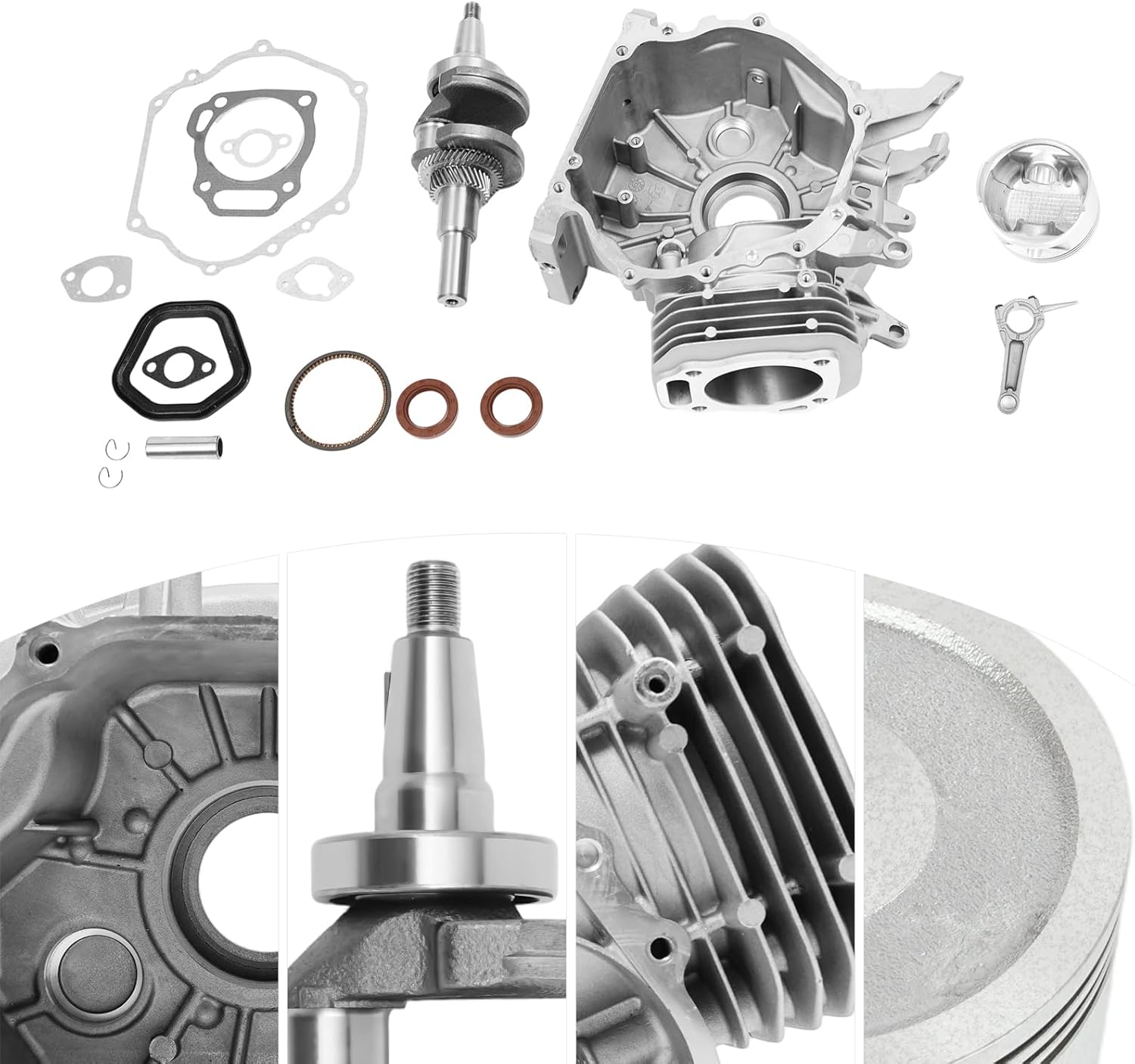 Engine Block, Stand for Car Salesmen, Mechanics, Auto Enthusiasts, Engine Block Compatible with Honda GX340 GX390 11HP 13HP, Complete Rebuild Kit with Piston Rings Crank Shaft