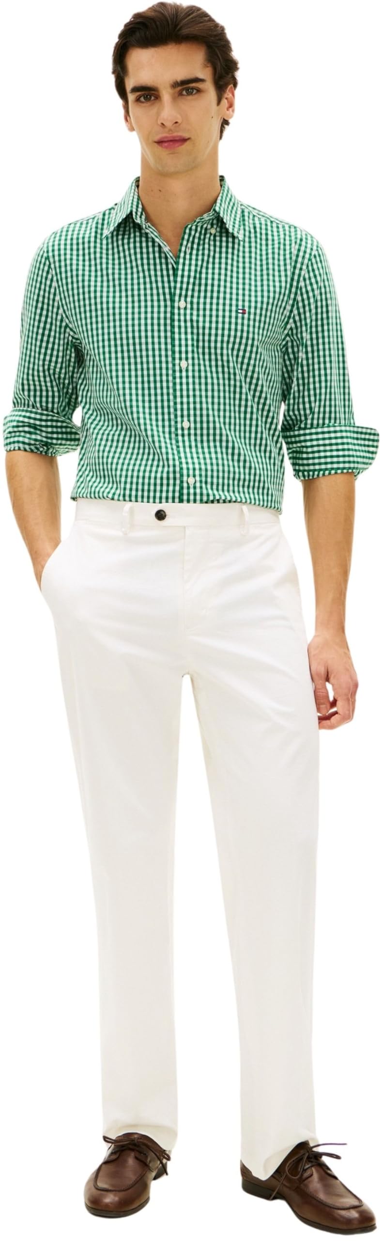 Tommy Hilfiger Herren Hemd Flex Poplin Gingham Regular Fit