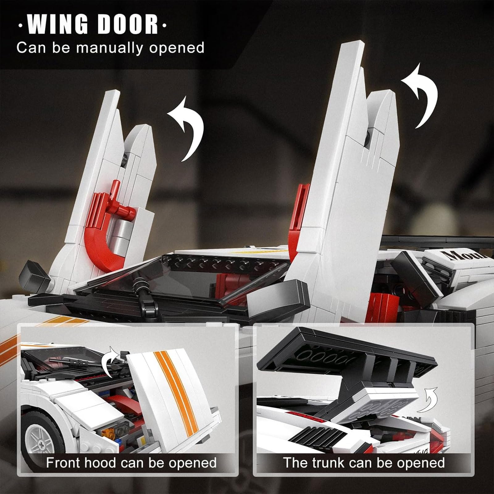Mould King Collectible Sports Car Brick Set, 1349 Pieces Sports Car Model Kits, MOC Building Kit Toys Set for Adults - Image 3
