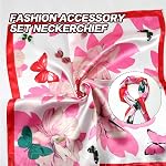 10PCS Women's Square Silky Scarf Satin Scarf Multipurpose Fashion Printed Small Satin Scarf Handkerchiefs Neckerchief Shawl Head Scarf (Random Colour)