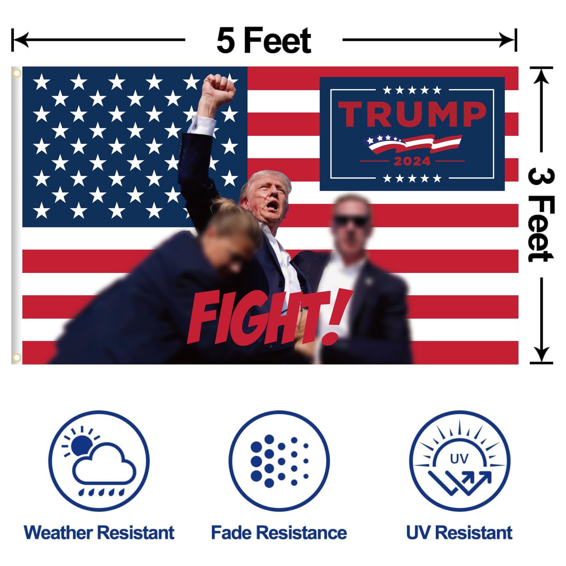 Pancarta De Valla Rainlemon Trump 2024, Presidente De Estado | Cuotas