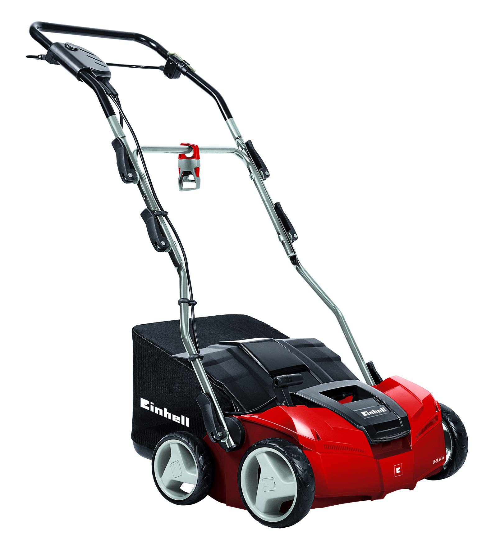 Einhell Ge-Sa 1435 Wertykulator/Aerator, Czerwony/Czarny, 35 cm x 3-9 mm & Einhell 4500176 Wałek do Wertykulatora, Czarny/Srebrny