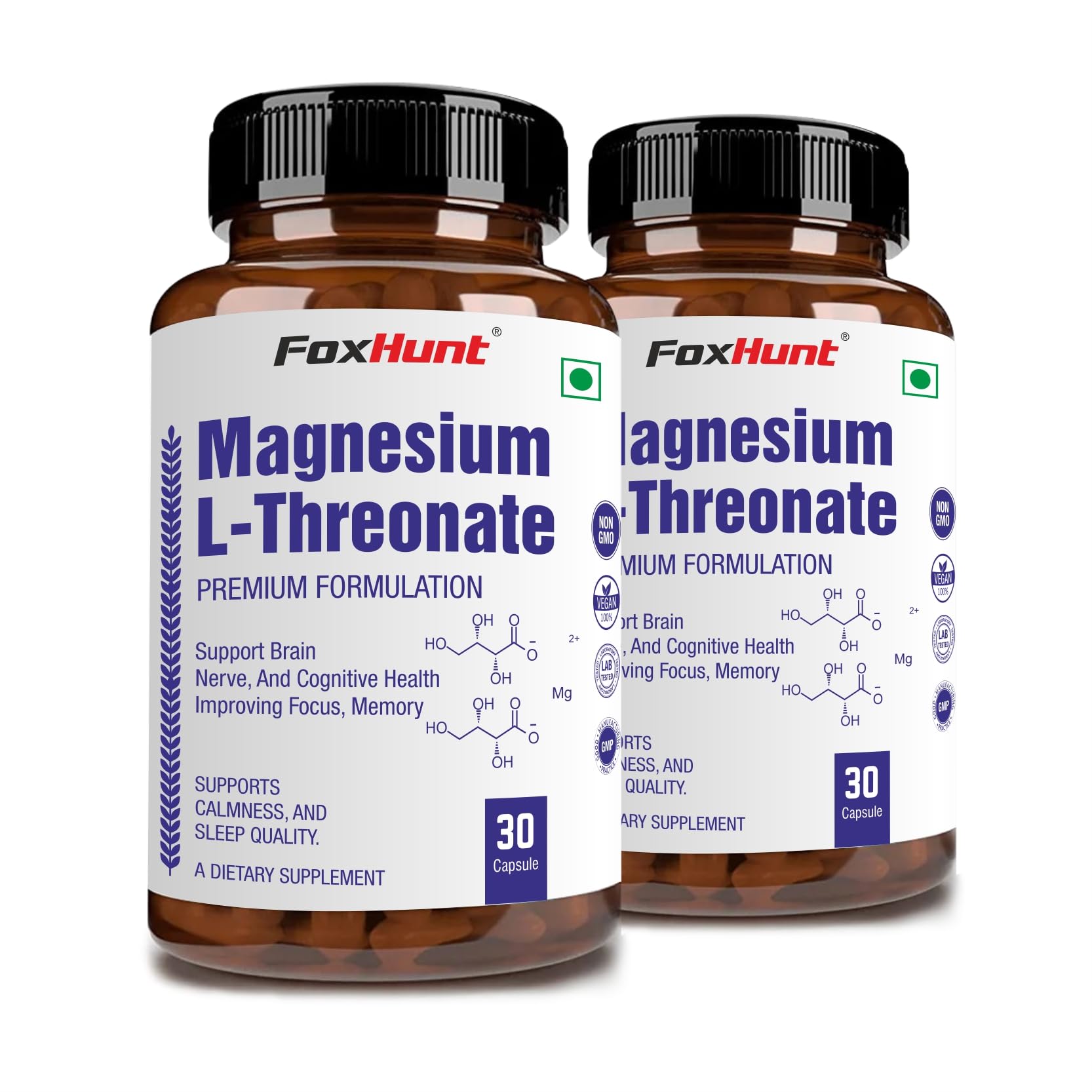 FoxHunt Magnesium L-Threonate Premium Formulation for Brain, Nerve, and Cognitive Health Support, Improves Focus, Memory, Calmness and Sleep Quality, 30 Capsules (Pack of 1) — Amazon image 9