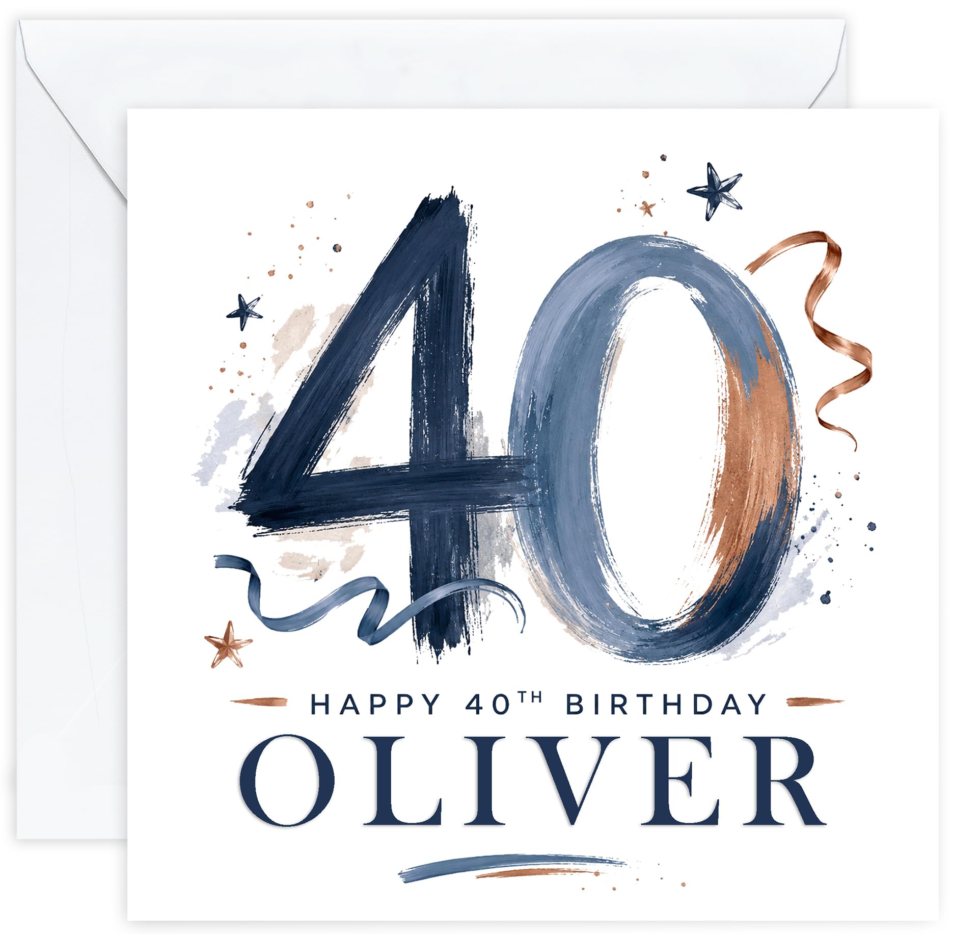 Personalised 40th Birthday Card for Men with Name | Fortieth Birthday Card for Him | 40 Year Old Birthday Card | Husband Dad Son Brother Friend (Design 06)