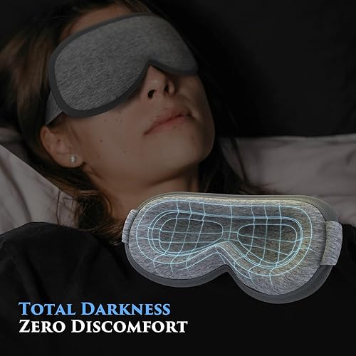 Miniatura 2 de Máscara de ojos ponderada para dormir, máscaras de ojos para dormir con correa ajustable, extensiones de pestañas para mujeres y hombres, contorno