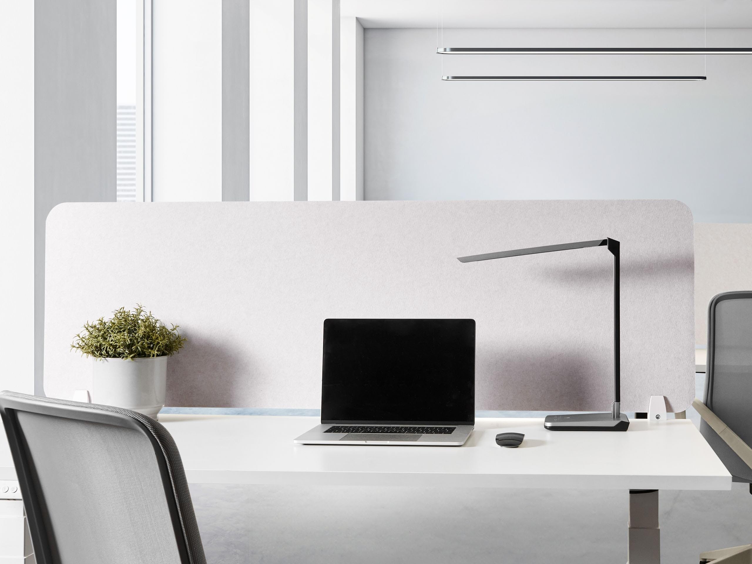 Beliani Divisorio da scrivania Pet Pannello Acustico Tessuto fonoassorbente 160 x 50 cm Bianco Sporco
