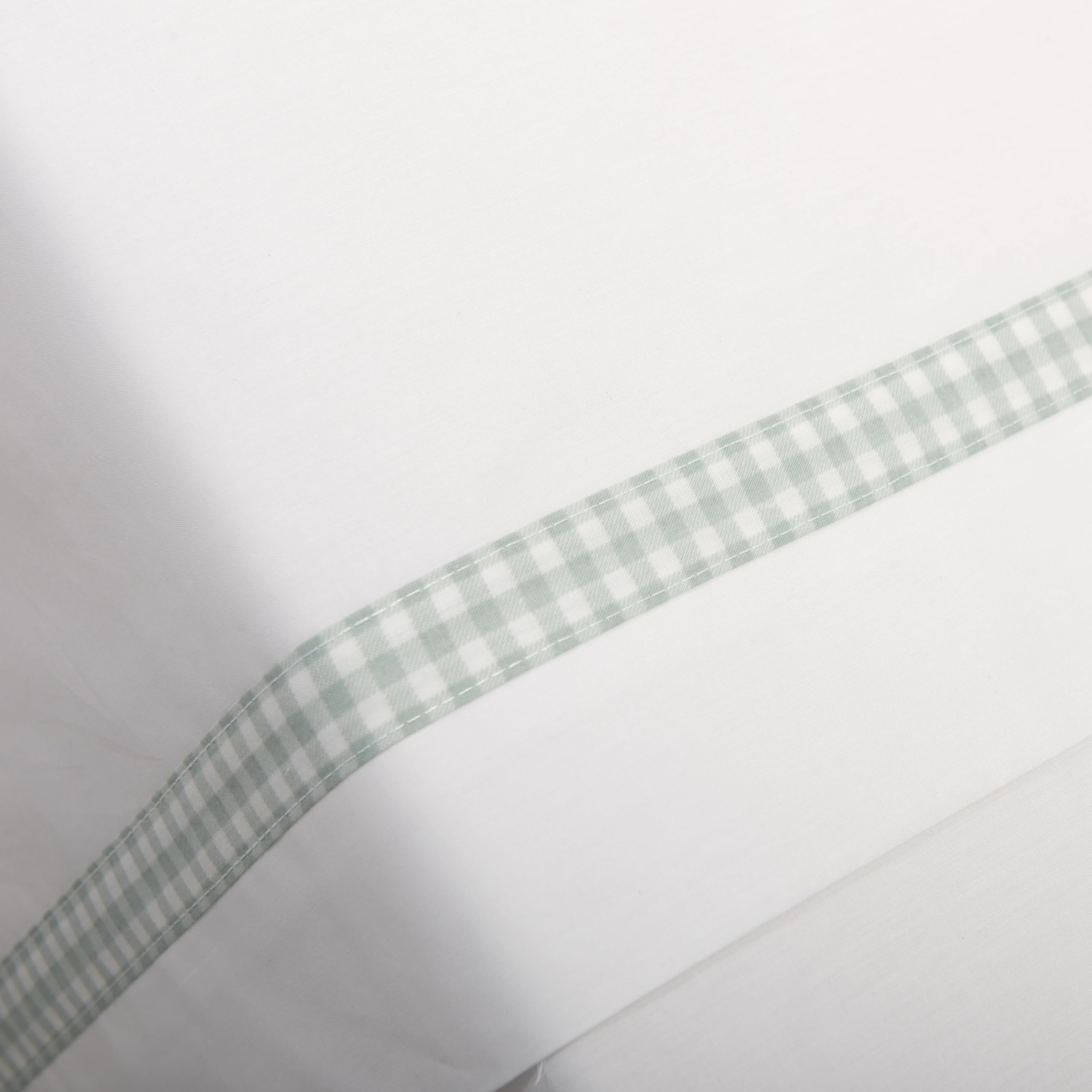 Sábanas Cuna Vichy Verde - - 100% Algodón de Percal - 200 Hilos - Cuadrado de Vichy - 3 Piezas - Fabricado en Portugal