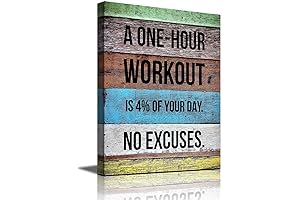 Workout Posters for Fitness Motivation on Wood Grain Wall Art