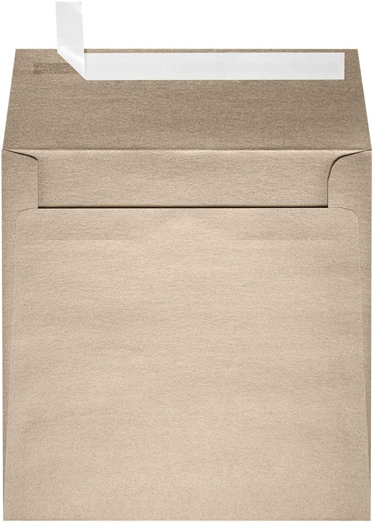 LUXPaper Square Invitation Envelopes | Peel & Press | 6" x 6" | Taupe Metallic | 81lb. Text | 250 Qty