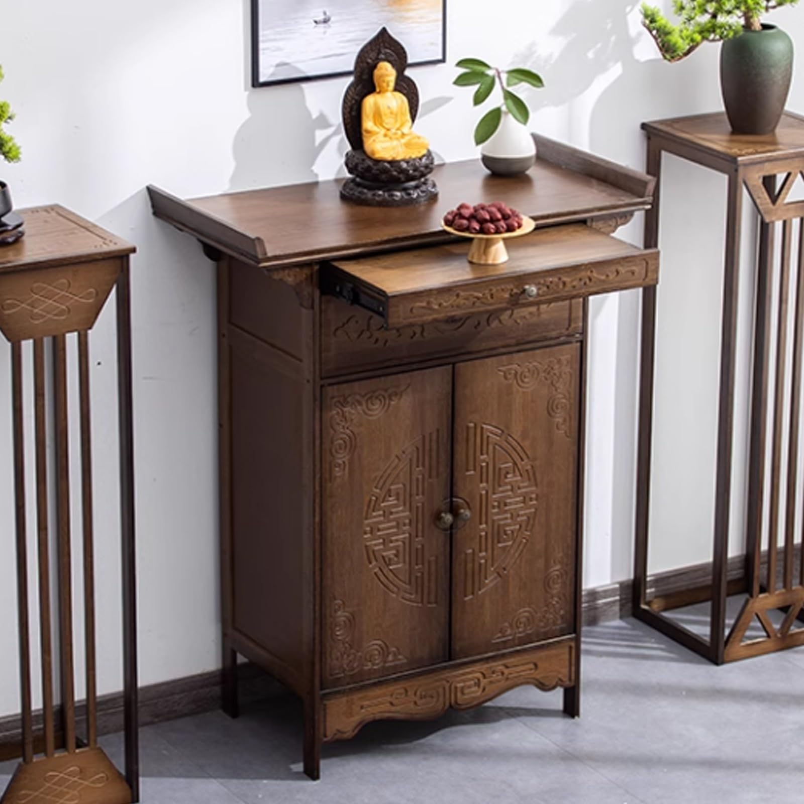 Support de sanctuaire en bambou de tradition chinoise pour autel
