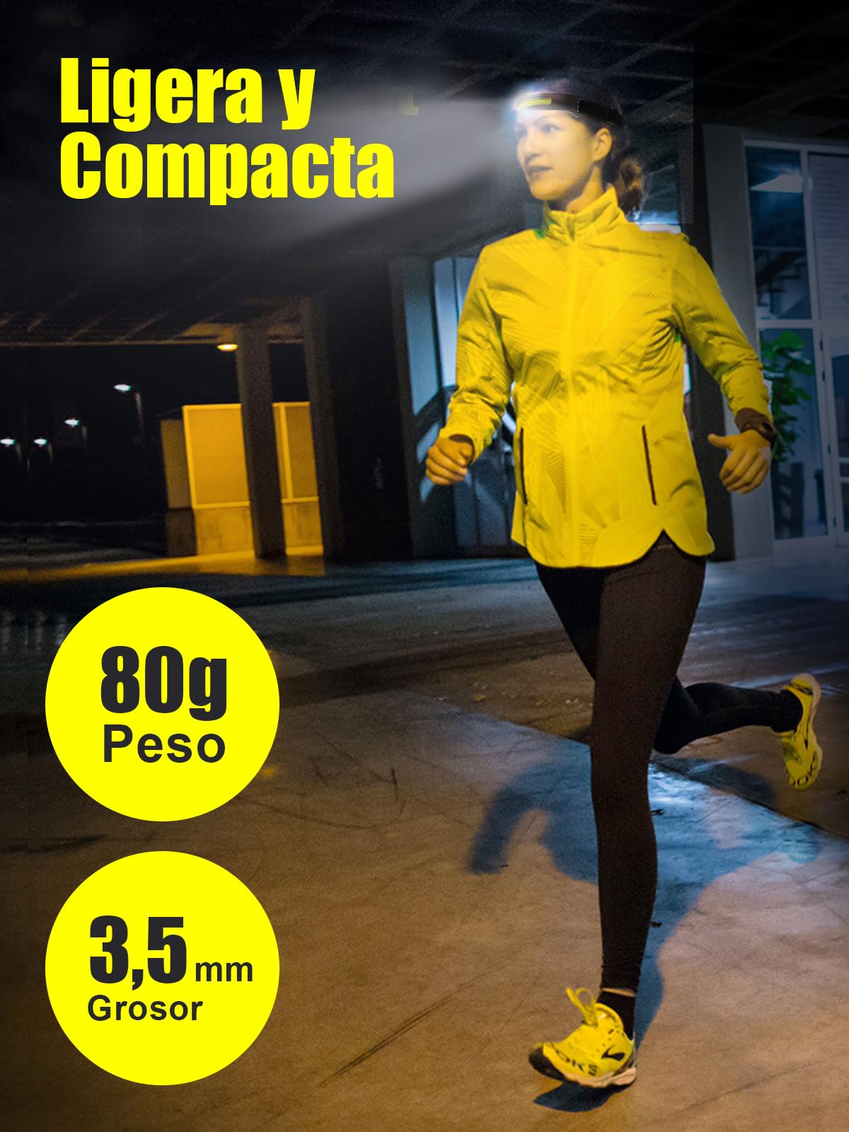 UNBON Linterna Frontal LED Recargable USB C, Super Brillante Linterna Cabeza LED Alta Potencia con Sensor de Movimiento, 5 Modos de Luz, Haz Amplio 230°, IPX4 Impermeable para Correr Pescar Trabajo