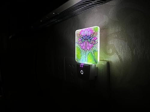 Miniatura 3 de Luz nocturna de libélula, lámpara LED enchufable, luces nocturnas para dormitorio, decoración de loto para habitación de niños, pasillo, escaleras,
