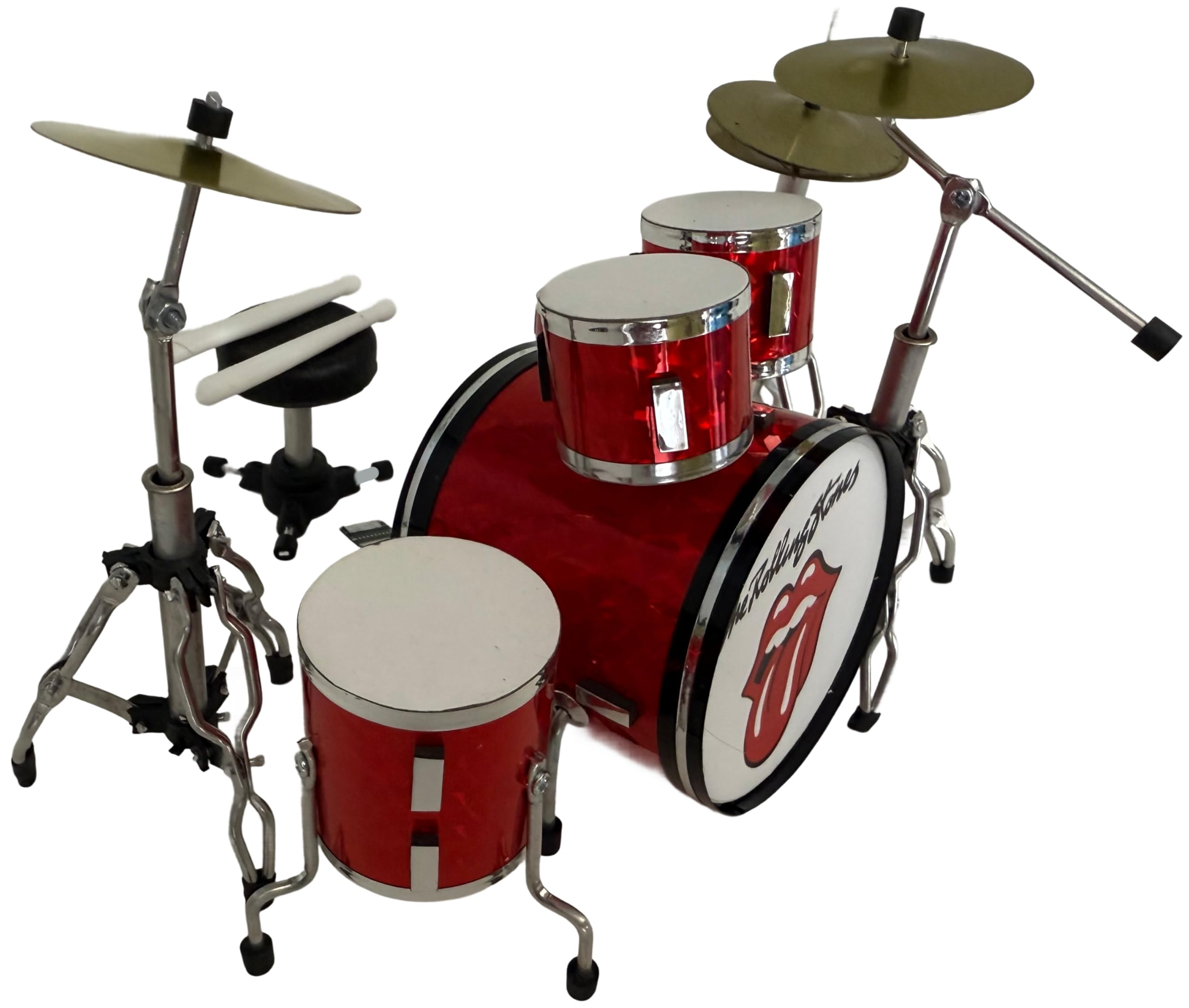ROCKSTAR - Miniatura Bateria Acustica Rolling Rojo Metálico BMD-012 Regalo Musical