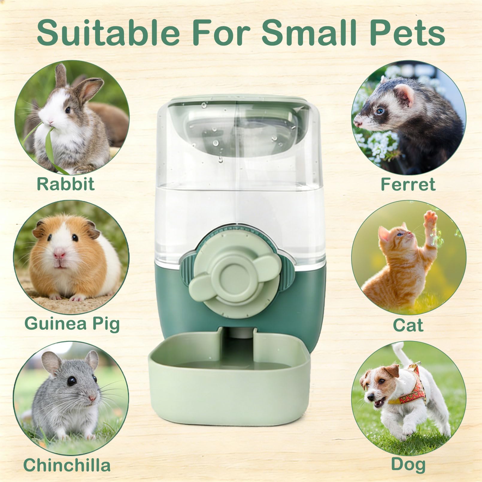Pet Hanging Automatic Feeders Drinking Bowls (Green)