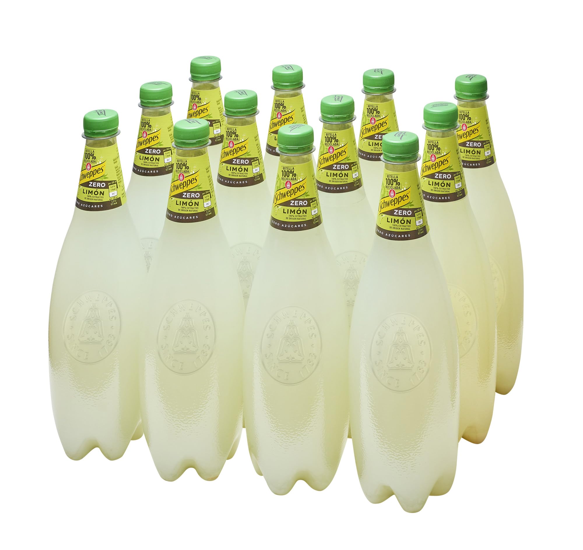 Schweppes Limón Zero, Refresco Sin Azúcar ni Calorías - Botella PET, Pack 12 x 1 L