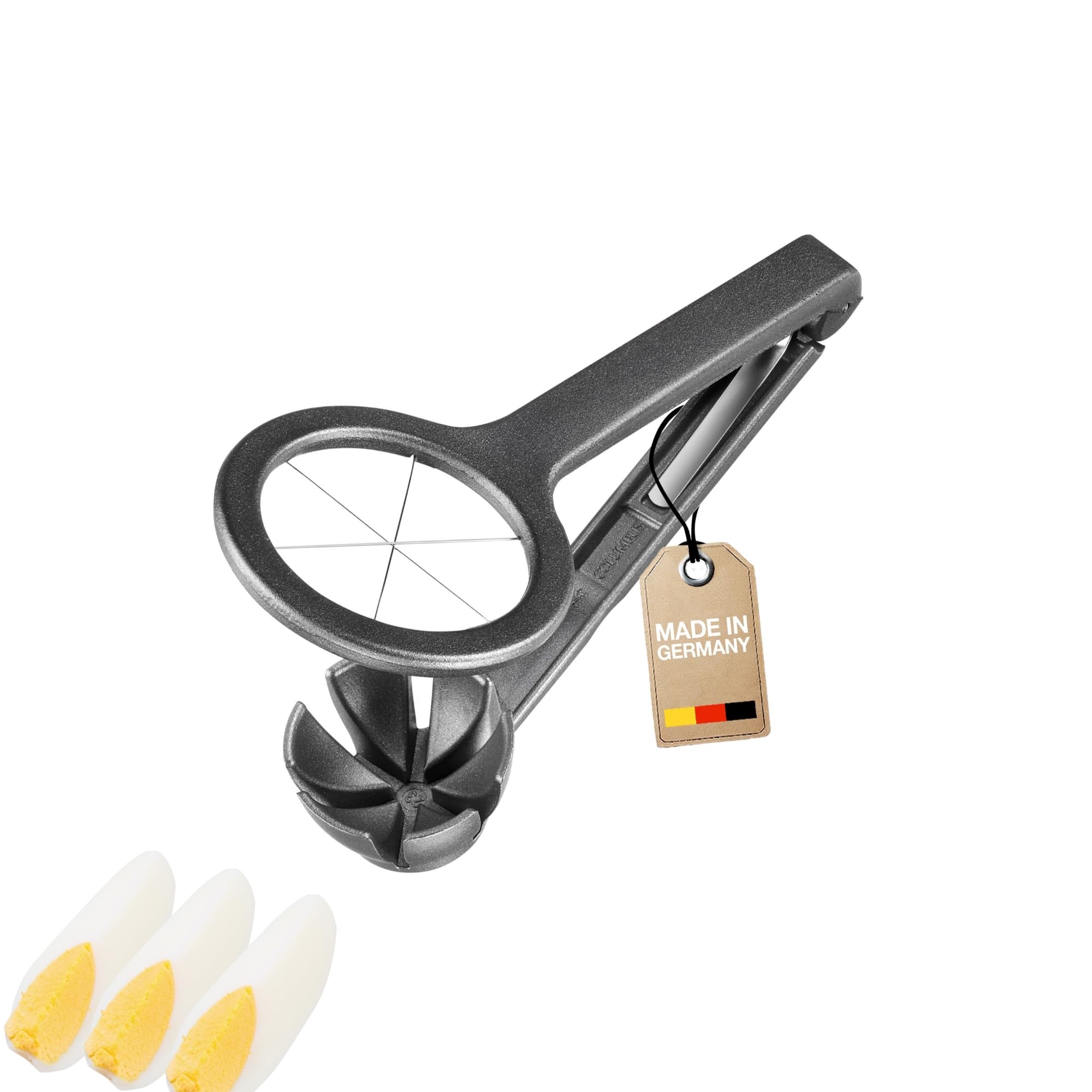 Westmark Egg Divider Columbus Black Edition – Egg Cutter for Even Gaps – Extra-Sharp Stainless Steel Wires – Anthracite