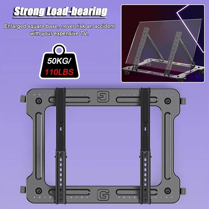 Soporte para TV Móvil con Ruedas, Ajustable, 32"-75", Negro miniatura 5