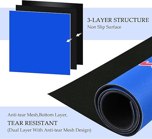 Miniatura 31 de Tapete Mahjong grande con bolsa de transporte, antideslizante y reducción de ruido, tapete de mesa Mahjong para juegos de póquer, tarjetas, mesa