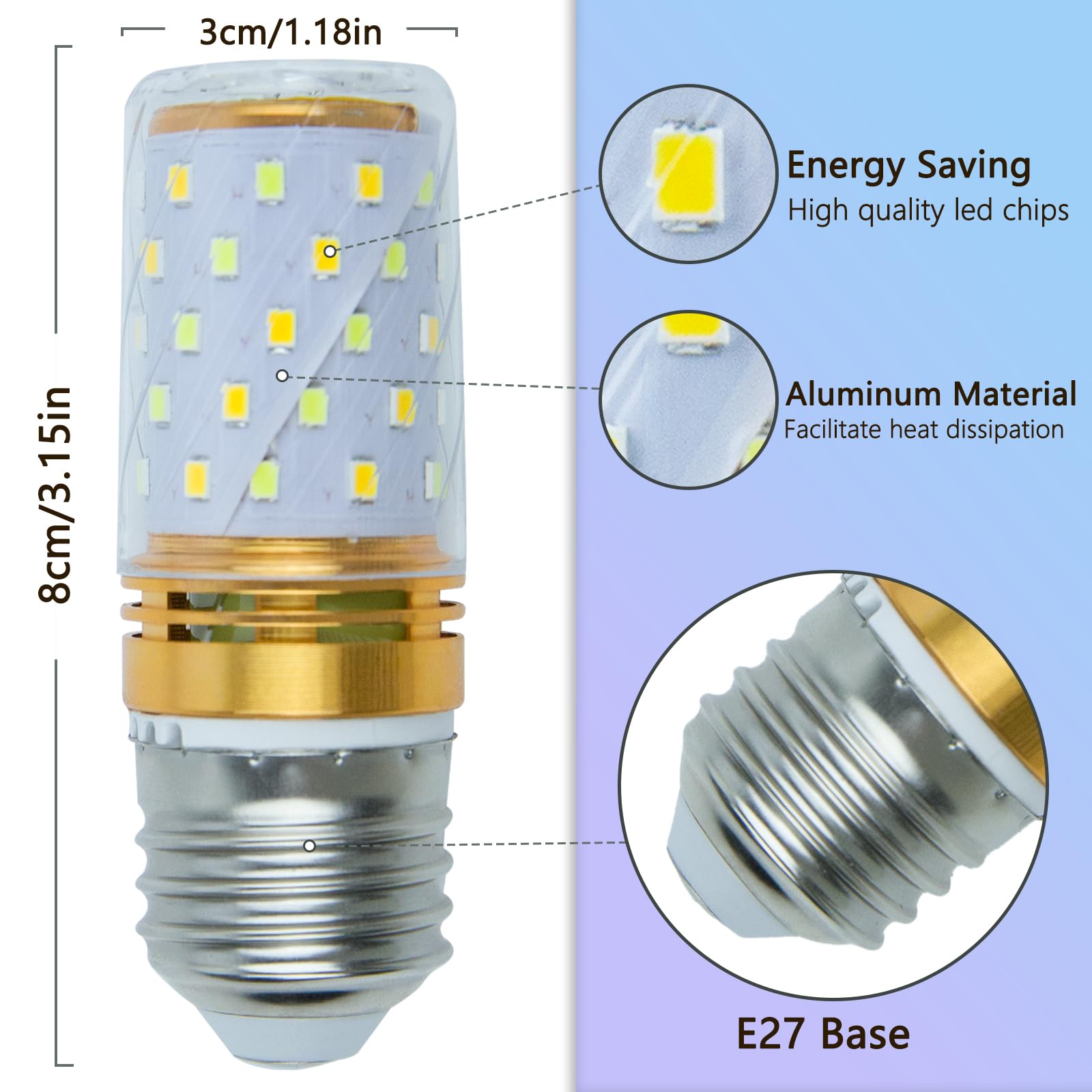 Ppbmocw 2-Pack E27 Three-Color Dimming Bulbs Suitable for Tiffany Lamp Stained Glass Lamps, Small Tiffany Mushroom Table Lamps - Image 2