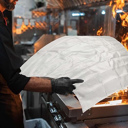 Miniatura 5 de PUMHUBO Manta de emergencia contra incendios para el hogar, cocina, paquete de 2 mantas de fibra de vidrio para incendios, manta ignífuga, chimenea,