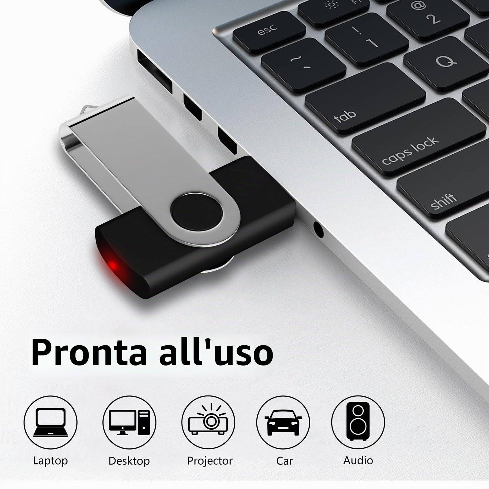 AreTop Chiavette USB, 4 GB, 20 pezzi, USB 2.0, chiavetta USB, chiavetta USB, flash drive 20 pezzi, multicolore