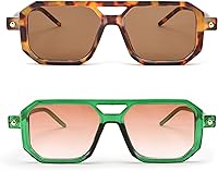 Vista 183 de Feisedy - B2622 - Lentes de sol estilo aviador, cuadrados, clásicos de los años 70, unisex, con montura clásica retro y elegante, UV400 Marco