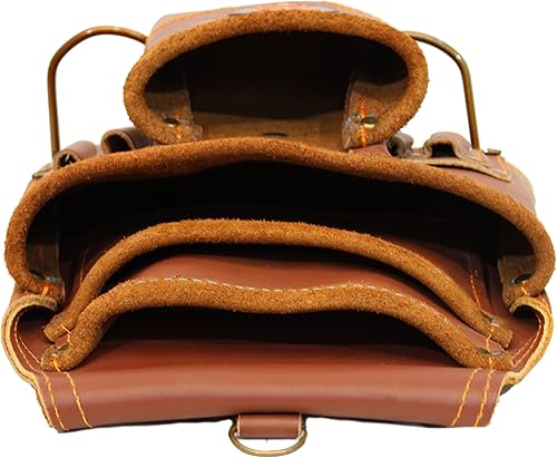 Miniatura 5 de Bolsa de herramientas de cuero para carpintero Lo mejor para electricistas, fontaneros, manitas y enmarcadores 10 bolsillos con 2 soportes de